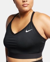 Nike Womens Plus Size Indy Sports Bra, 2X, Black/White - £27.70 GBP