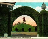 View Through Gateway Metarie Cemetery New Orleans Louisiana WB Postcard E11 - $2.92
