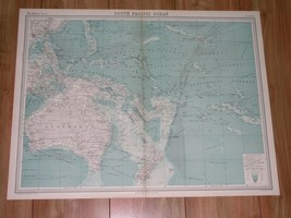 1922 Map Of Pacific Oc EAN Oc EAN Ia Australia New Zealand Hawaii Fiji Guam - £19.78 GBP