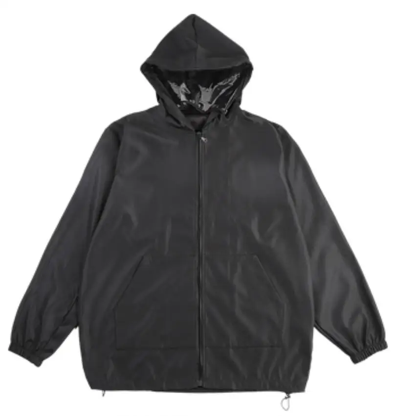 2020 korean mens clothing spring  zip up black jacket windbreaker removable poly - £132.61 GBP