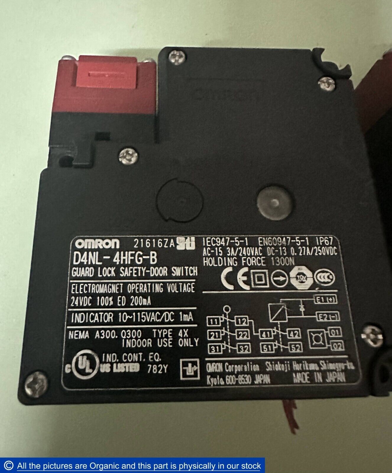 Omron D4NL-4HFG-B Guard Lock Safety Door Switch 24VDC D4NL Series Japan - $135.00