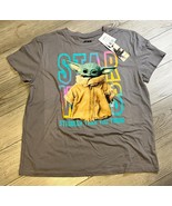 The Mandalorian Grogu Gradient Color Logo T-Shirt Size L Charcoal NWT - $11.97