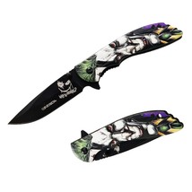 Munetoshi 8 3D Joke Orange Handle Black Blade Folding Pocket Knife Camp... - $14.83