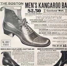 1900 Mens Kangaroo Dress Shoes Advertisement Victorian Sears Roebuck 5.25 x 7&quot; - £14.60 GBP