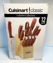 Cuisinart Classic  Color Pro RED 12 Pc Cutlery Knife Set with Block NEW - £45.54 GBP