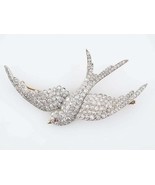 Unique 3.50t Round Real Moissanite Flying Bird Pin Brooch 925 Sterling S... - €172,58 EUR