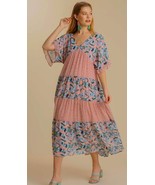 New UMGEE Small Pastel Floral Ruffle Sleeve V-Neck Maxi Dress Back Tie D... - £23.50 GBP
