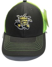 NCAA Wsu Youth Wichita State University Ball cap - Truckers Hat - Green &amp; Gray - £9.10 GBP
