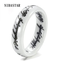 New White Ceramic Rings For Women With Unique Letter Fashion Women Wedding Ring  - £7.75 GBP
