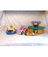 Fisher Price Little People Noah&#39;s Ark Lot Animals, Noah + Boat + Car + P... - $21.78