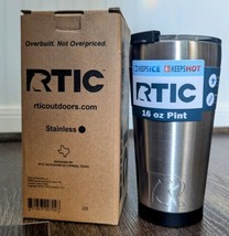 RTIC Pint Tumbler 16 oz Stainless Steel Vacuum Insulated Silver NEW - $10.00