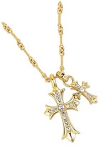 Double Cross Vintage Celtic Rhinestone Cross Long - £37.00 GBP