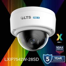 LXIP7542W-28SD PRO-X 4MP IP 2.8mm Low Lux 98ft IR WDR Ai NDAA Vandal Dom... - $168.19