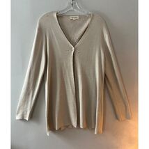 Cloth n Stone XL Beige Open V Neck Cardigan One Button Closure Stretch S... - $30.00