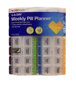 4-A-Day Weekly Pill Planner- Easy Push- Button Lids - $29.85 CAD