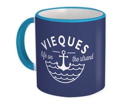 Vieques Life on the Strand : Gift Mug Beach Travel Souvenir Puerto Rico - £12.57 GBP