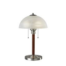 Adesso Lexington Incandescant Table Lamp, Dark Walnut & Brushed Steel (4050-15) - £101.51 GBP