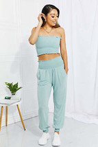 Zenana Full Size Stylish Comfort Smocked Tube Top &amp; Joggers Set - £16.50 GBP