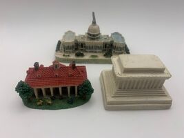 Lot of 3 Historical United States Buildings Figurines Capitol,Lincoln, M... - $12.50