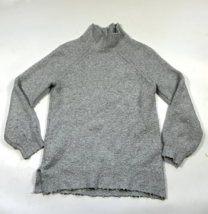 Aerie Mock Turtleneck Fuzzy Wool-Blend Pullover Sweater Size XS Blue Gray - £16.05 GBP