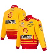 Nascar Joey Logano Shell Pennzoil Full-Snap Twill  Jacket  Yellow JH Design - £116.65 GBP+