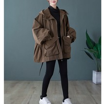 Plus Size Women Jacket  Coat 2021 Winter New Korean Zipper Windbreaker Female Vi - £269.50 GBP