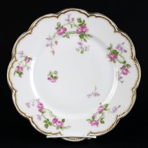 Haviland Limoges Schleiger 87K Pink Roses Dinner Plate France Double Gol... - £34.81 GBP