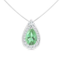 Amethyst Moissanite Halo Pendant Jewelry in 14k White Gold Finish 925 Si... - $90.99 CAD
