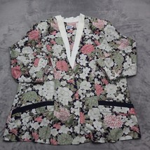 Cue Jacket Womens 22W Multicolor Floral Printed Shawl Lapel Long Sleeve ... - $25.72