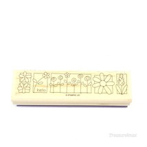 hello~ Flowers ~  Stampin Up!  Rubber Stamp  wood mounted 4.5&quot; - £1.57 GBP