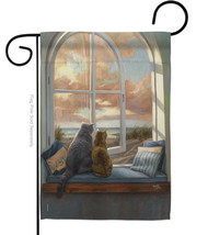 Enjoying The View Garden Flag Cat 13 X18.5 Double-Sided House Banner - $19.97