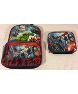 NWT MARVEL AVENGERS HULK IRON MAN CAPTAIN AMERICA SCHOOL BACKPACK W/ LUN... - $30.59