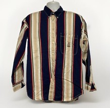 Ralph Lauren Chaps Multicolored Color Striped Long Sleeve Button Men Large Shirt - £30.24 GBP