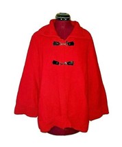 JM Collection Cardigan Sweater Red Women Toggle Clasp Size Large - $45.25