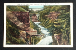 View of Fall Creek from Stewart Avenue Bridge Ithaca New York NY Postcard c1920s - £3.92 GBP