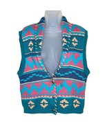 NUOVO Vintage Southwestern colorful tribal Aztec knit sweater vest size ... - €29,77 EUR