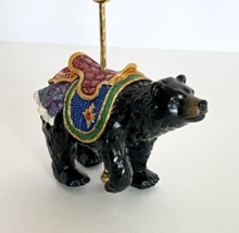 Costco Carousel Christmas Black Bear Chain Ribbon Ornament Kirkland Holiday - $9.95