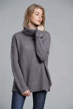 Women Long Sleeve Turtleneck Chunky Knit Loose Sweater Pullover Tops_ - £23.09 GBP