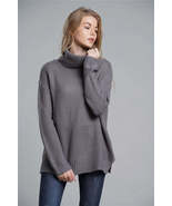 Women Long Sleeve Turtleneck Chunky Knit Loose Sweater Pullover Tops_ - £22.75 GBP