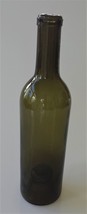antique OLIVE GREEN handblown 9.75&quot; GLASS BOTTLE w DEEP PONTIL beer oil - £36.94 GBP