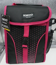 Igloo Cooler Bag Lunch Kit With 16oz Chug Bottle Pink Black SnapHook Clo... - $14.82