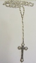 Vintage opalescent moonglow bead rosary Italy - $37.95