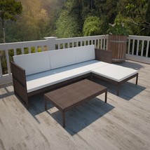 Outdoor Garden Patio Poly Rattan 3 Piece Furniture Corner Lounge Set Cus... - $327.20+
