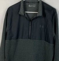 Under Armour Cold Gear Sweatshirt 1/4 Zip Pullover Gray Black Jacket Men’s Large - £23.48 GBP