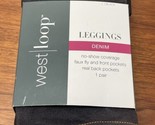 NEW West Loop Denim Black Leggings Woman&#39;s Size Large KG - £11.68 GBP