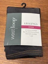 NEW West Loop Denim Black Leggings Woman&#39;s Size Large KG - £11.67 GBP