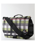 MEN&#39;S GUYS YAK PAK MESSENGER LG SCHOOL SHOULDER STRAP BAG GREEN CHECK NE... - £31.96 GBP