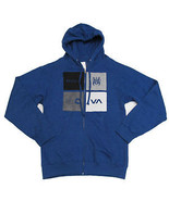 RVCA MEN&#39;S Guys fleece jacket HOODIE BLUE SHADOW BOX MENS ZIP UP NEW $65 - £36.97 GBP
