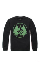 MEN&#39;S GUYS VOLCOM STONE SWEEP BLACK CREW FLEECE SWEATSHIRT GREEN STONE N... - $46.99