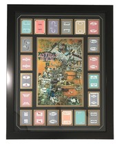Old Vegas Cartoon Map w/ 20 Playing Cards Collage Framed #D/100 - £383.78 GBP